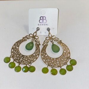 Bansri Emerald Green Teardrop Earrings NWT